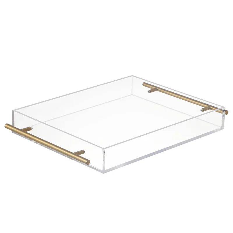 Clear Acrylic Storage Tray Water Tank Shallow Sink Photo Shooting Props Decoration Tray Desktop Cosmetics Organizer