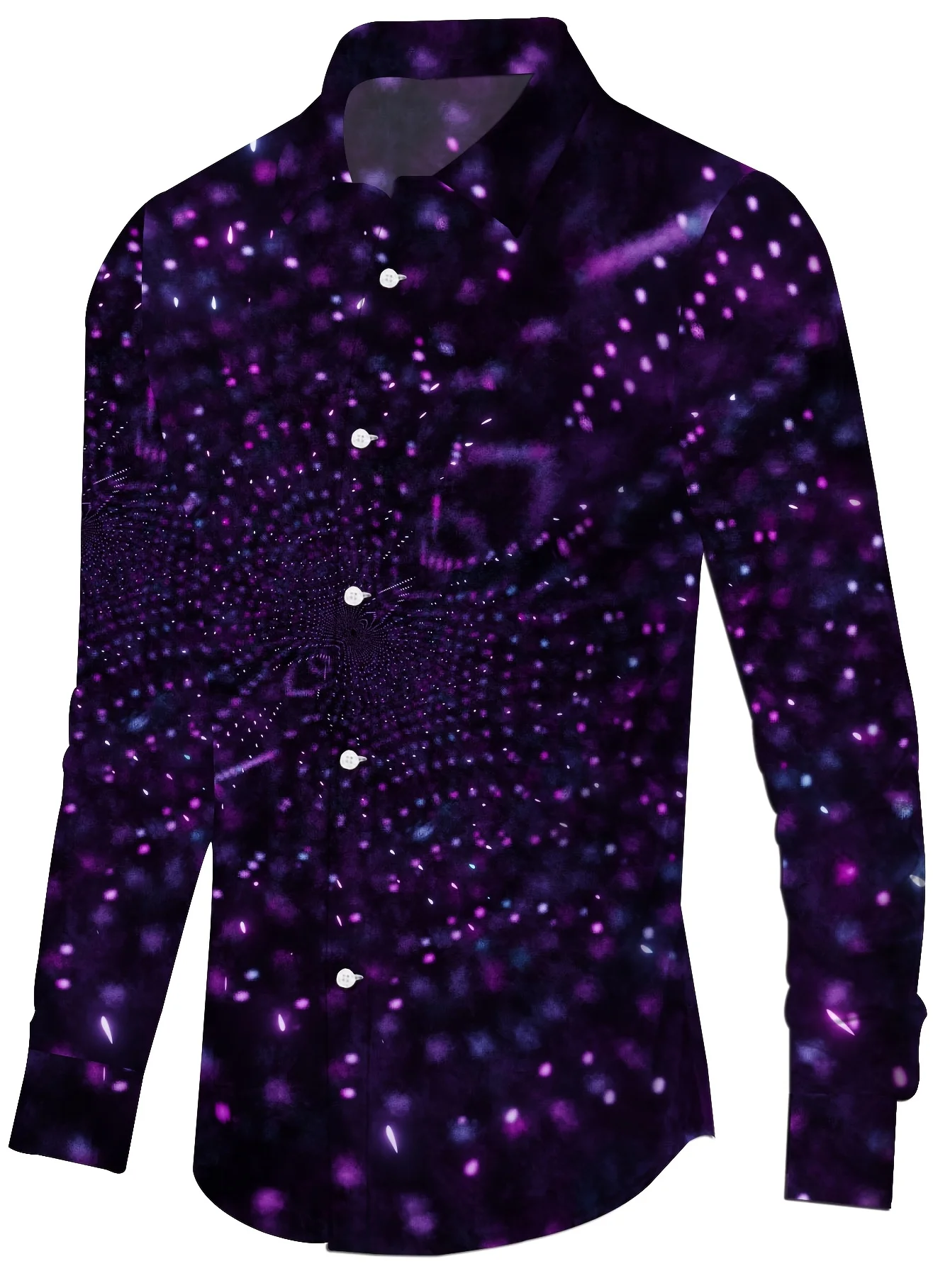 

Men's Stylish Leopard Print Long Sleeve Shirt - Casual ， Polyester, Button-Up, Perfect for Spring/Fall