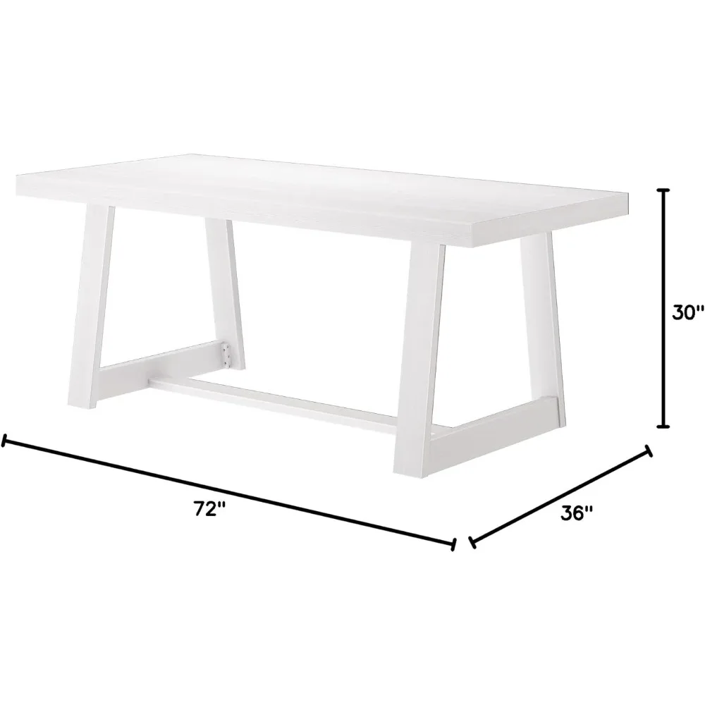 72 Inch Farmhouse Solid Wood Dining Table,Large Rectangular Dinner Table for Dining Room, Living Room Furniture, Easy Assembly