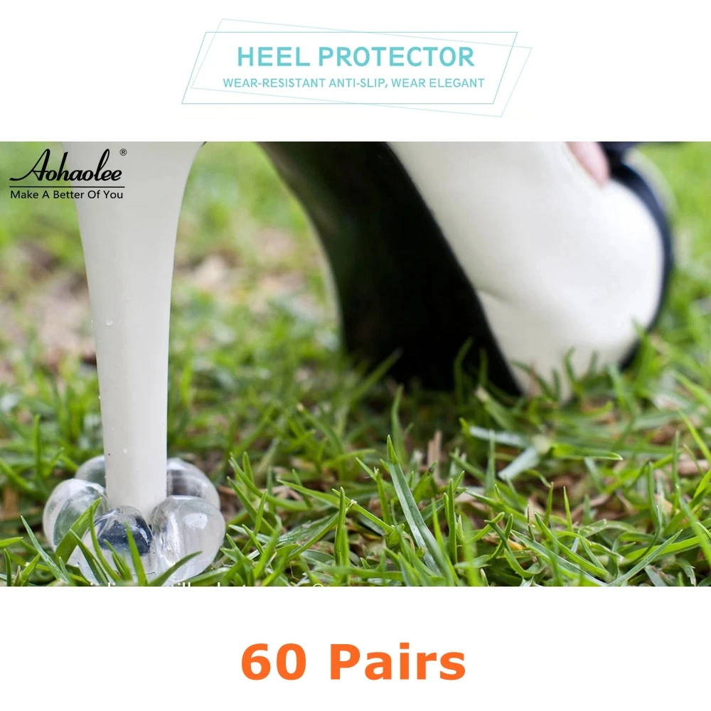 60 Pairs High Heel Protectors Heel Stoppers Perfect for Outdoor Wedding Party Events Heel Caps Stop Sinking at Grass and Cracks