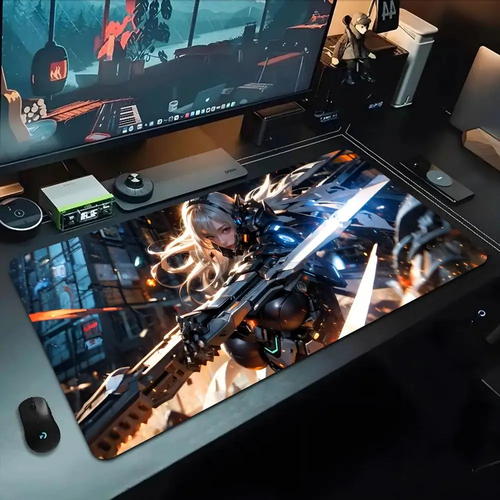 

Коврик для мыши с изображением аниме-девушки, 500x1000 мм, большой игровой коврик для мыши, геймерский коврик XL, резиновый коврик для клавиатуры, коврик для ноутбука, настольный коврик