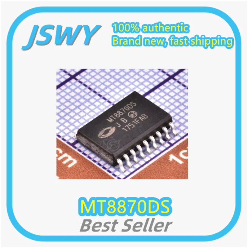 (5/50 Pcs) MT8870DS MT8870 SOP18 8*8mm Tone Decoder Interface Chip Genuine Electronics Component for Telecommunications