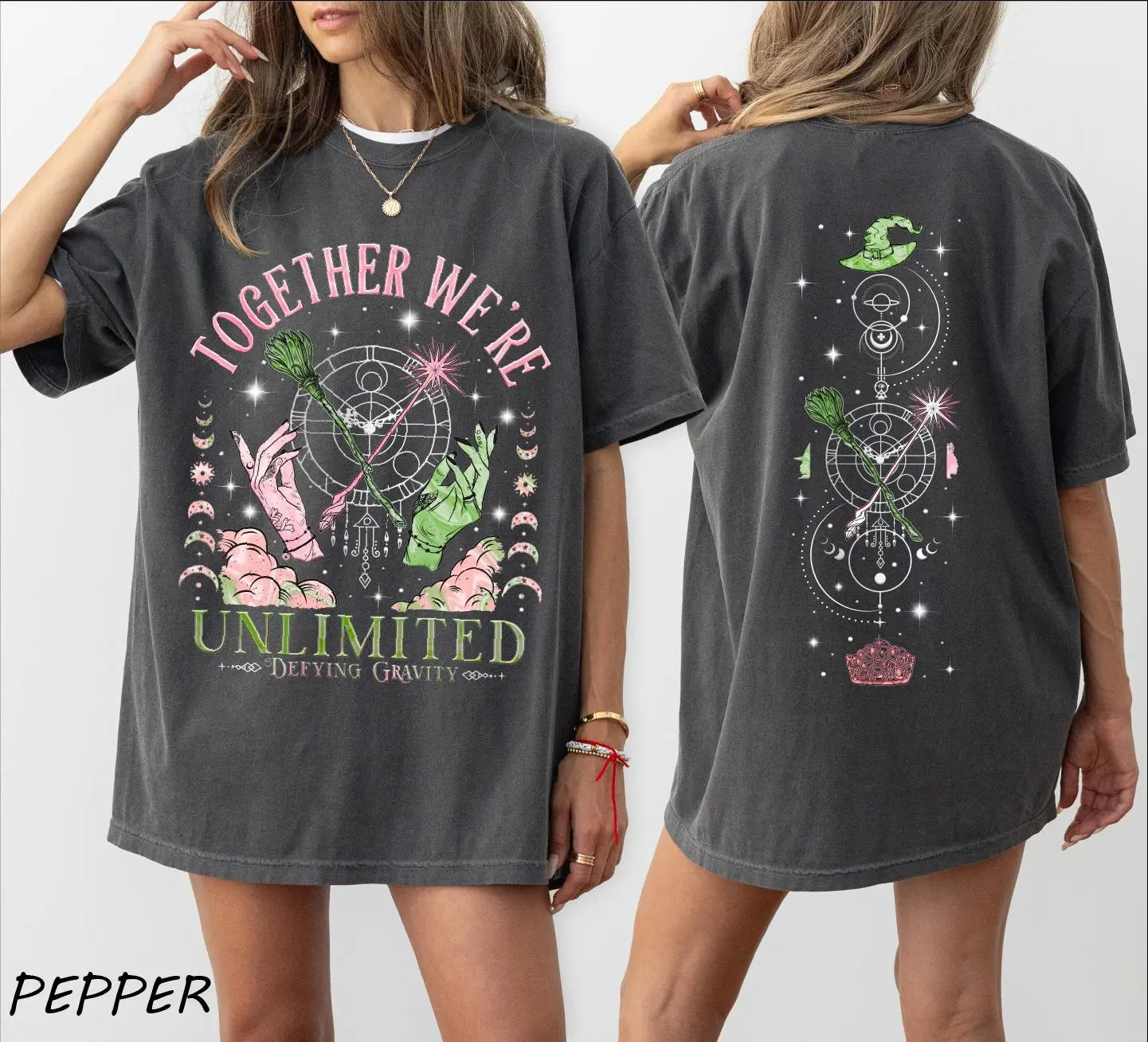 Unisex-T-Shirts aus hochwertiger Baumwolle, böse für gute T-Shirts, Defy Gravity Broomstick Magic Top Wand Wizard Movie Fan, lose T-Shirts