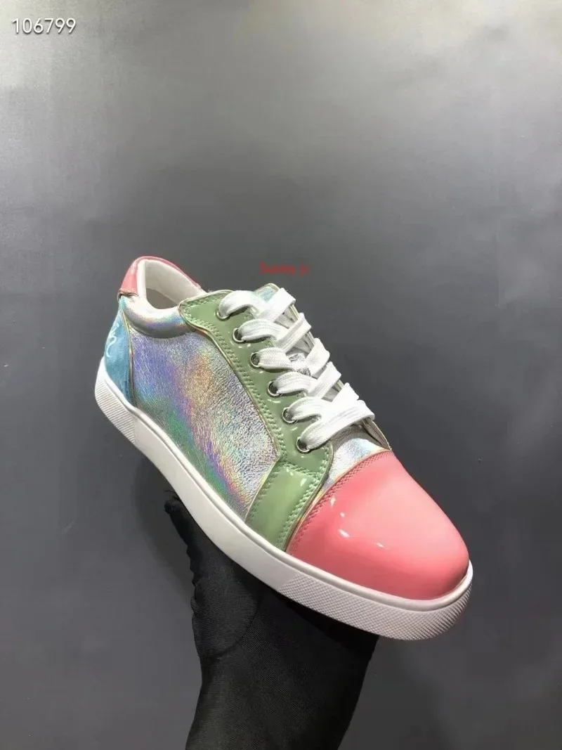

2023 Spring Autumn style color European American style full drill low top lace-up men's casual comfortable Fashion Flats