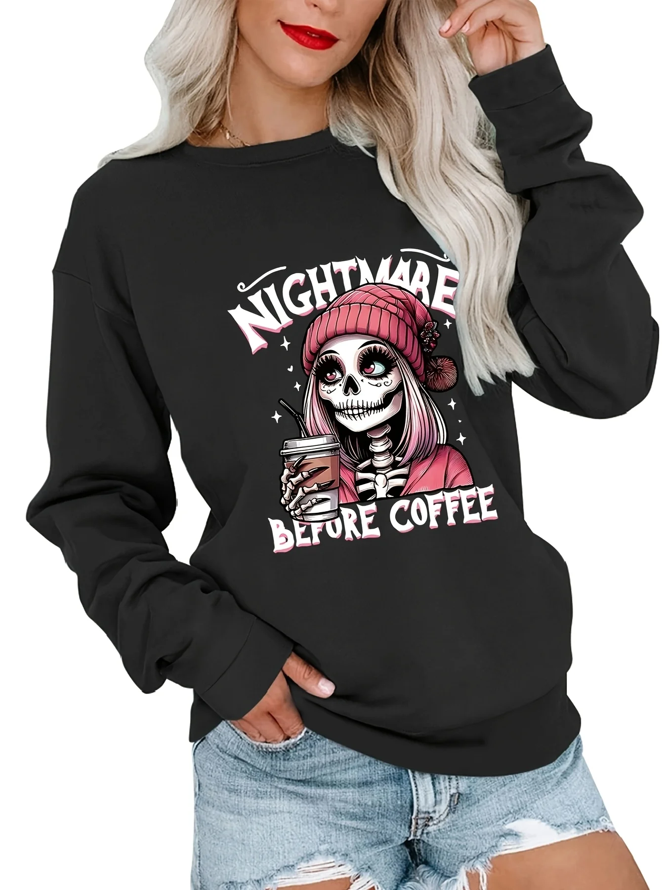 

Skull Graphic Printing Autumn and Winter Cotton Men's and Women's Sweatshirts Outdoor Sports Leisure Fashion Trend Clothing