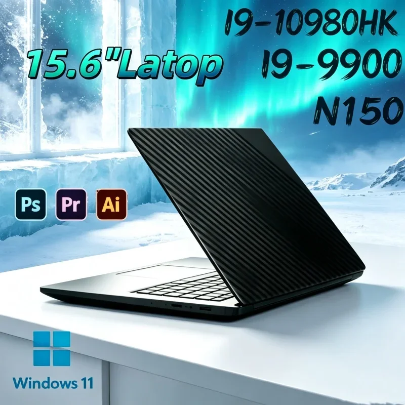 Muscular 15.6 Inch Laptop Intel I9‑10980HK&I9‑9900&N150 Windows 11 32GB M.2 2TB SSD Ultrabook Computer Portable PC Laptops