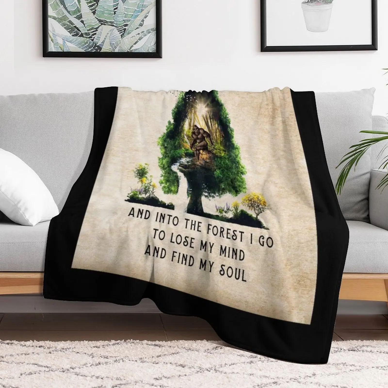 Bigfoot Knowledge Camping And into the forrest Throw Blanket for babies funny gift blankets and throws Blankets