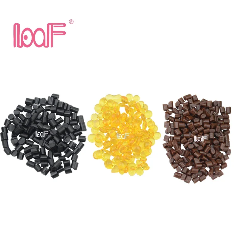 LOOF 100gram keratin glue granule/beads/grain for pre-bonded human hair extension hot glue sticks diy 3 colors available