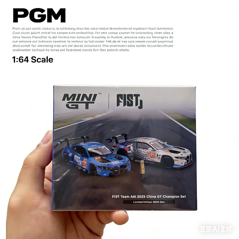 MINI GT 1:64 BMW M4 GT3 EVO Racing Car Double Car Set Die-Cast Alloy Model, Boys' Toy, Adult Collection Decoration Item.