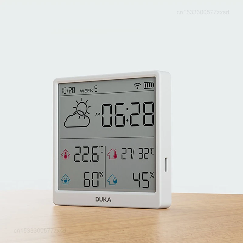 Imagem -02 - Xiaomi-duka Smart Home Wifi Sensor de Temperatura e Umidade do Tempo Relógio Interno Higrômetro Termômetro Display Digital Lcd