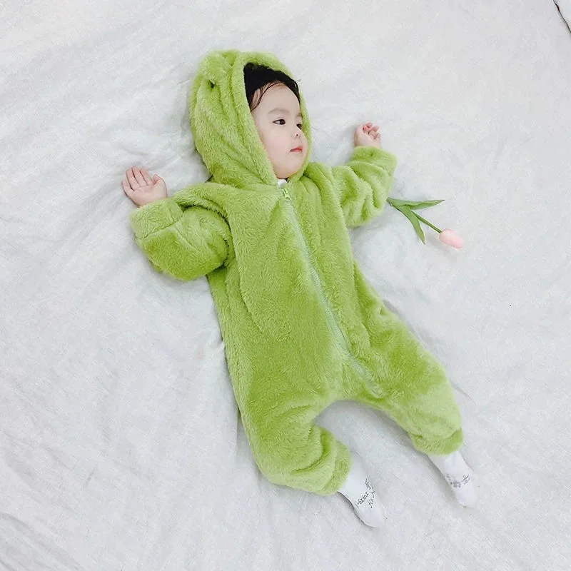 الرضع هوديي ملابس الوليد صبي فتاة رومبير بذلة الشتاء 0 3 6 12 24 شهرا #5