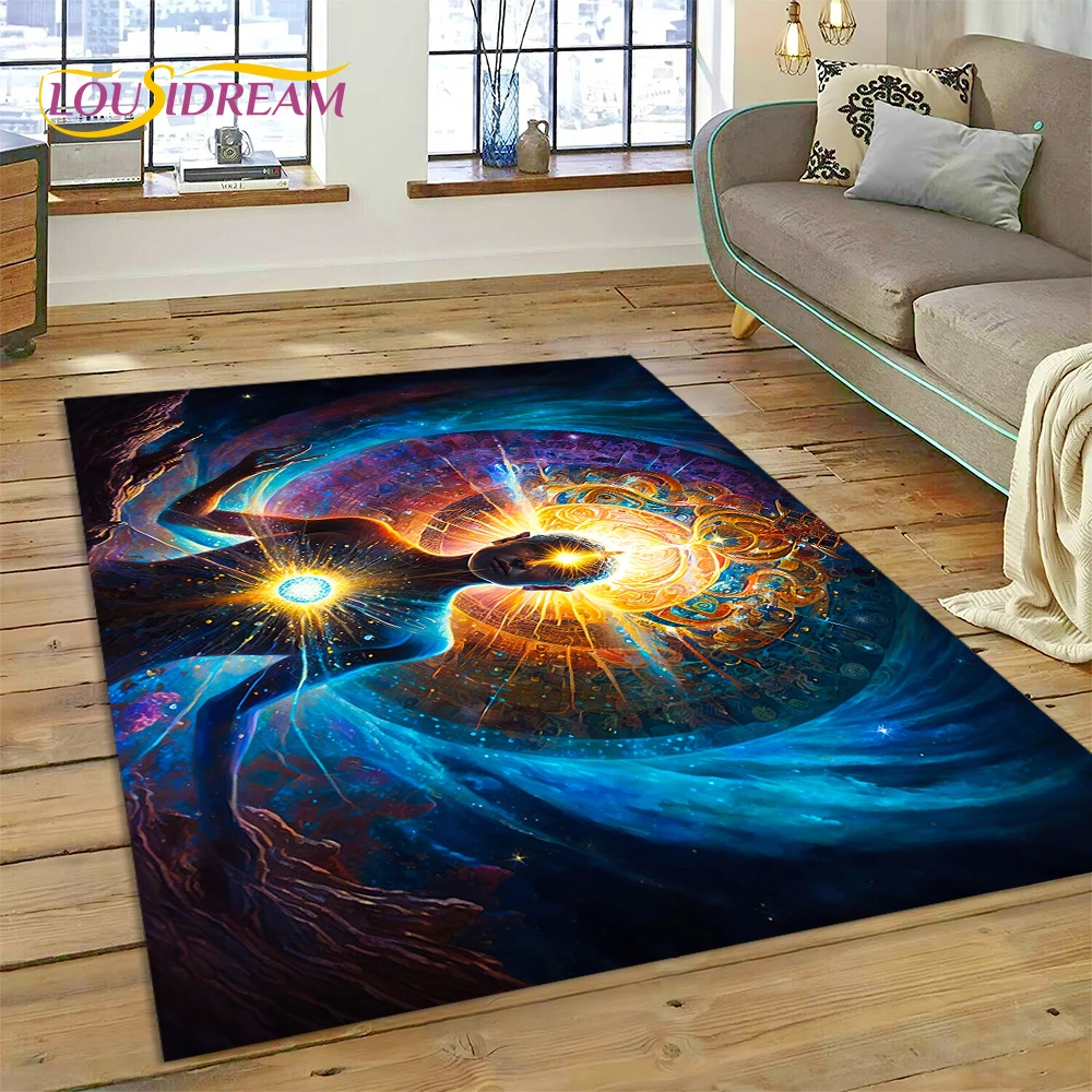 3D Yoga meditazione arcobaleno 7 Chakra tappeto tappeto per soggiorno camera da letto Decor, tappetino decorazione antiscivolo per divano zerbino