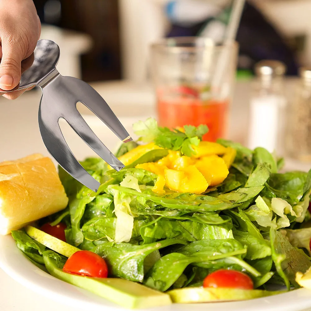 

2Pcs Stainless Steel Salad Claws Multifunctional Kitchen Forks Vegetable Fruit Servers Smooth Surface Non Rust