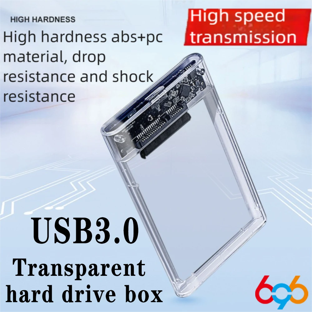 

USB3.0 Прозрачный корпус жесткого диска Интерфейс SATA Механический SSD Универсальный 2,5-дюймовый корпус жесткого диска для мобильного хранения