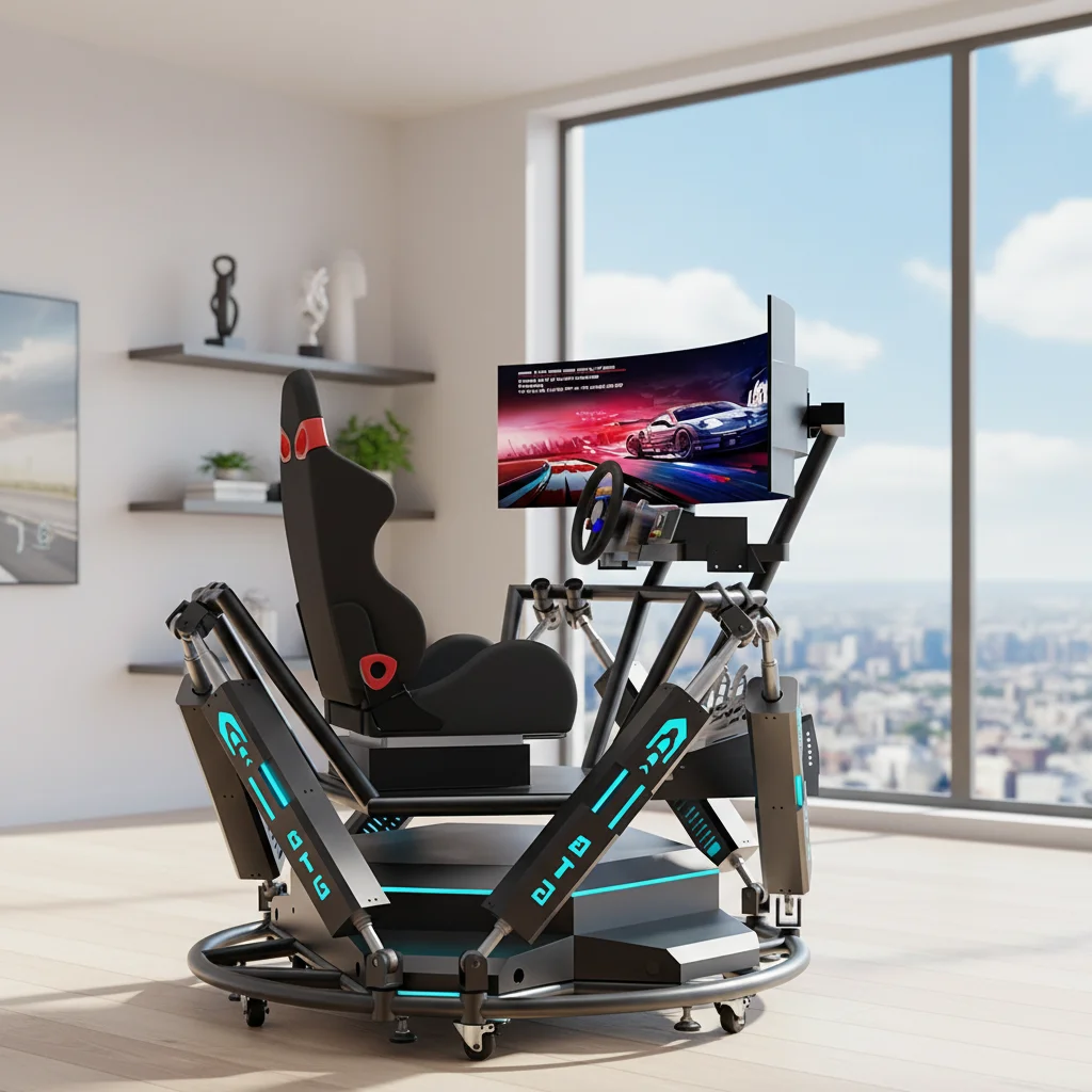 9D VR Steel Indoor Racing Car Simulator 6DOF 3-Screen Driving Experience for Commercial Amusement Parks