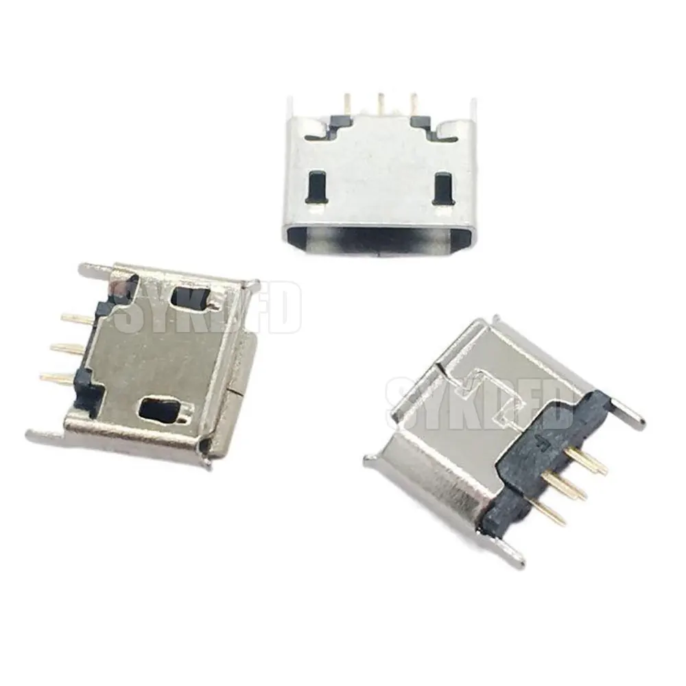 10pcs Vertical MICRO Mini USB 5Pin Female Seat 180 Degrees Jack 5Pin Direct Plug-in MICRO-USB Connector