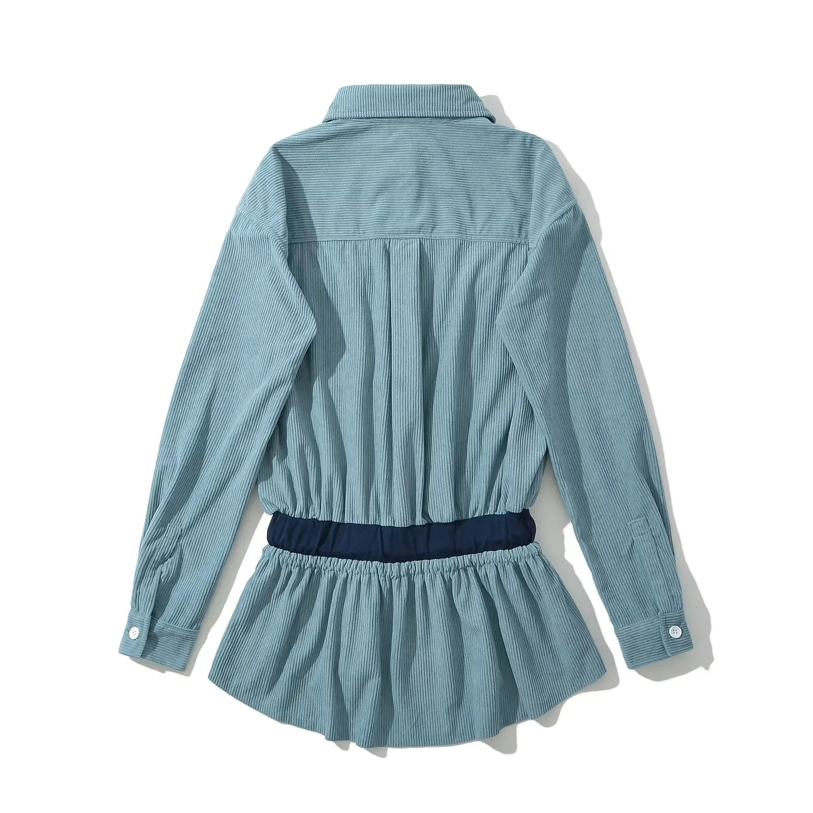 

Faionable Corduroy irt Dr Женский свободный крой French Sle Long Sve из полиэфирного волокна Dr, который не деформируется