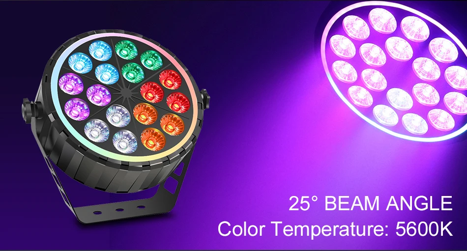 18x12W RGBW LED PAR-Licht, Fernbedienungsmodell, DMX512-gesteuertes LED-Farbwechsel-Bühnenlicht, Professionelles DJ-Equipment – Detail 5