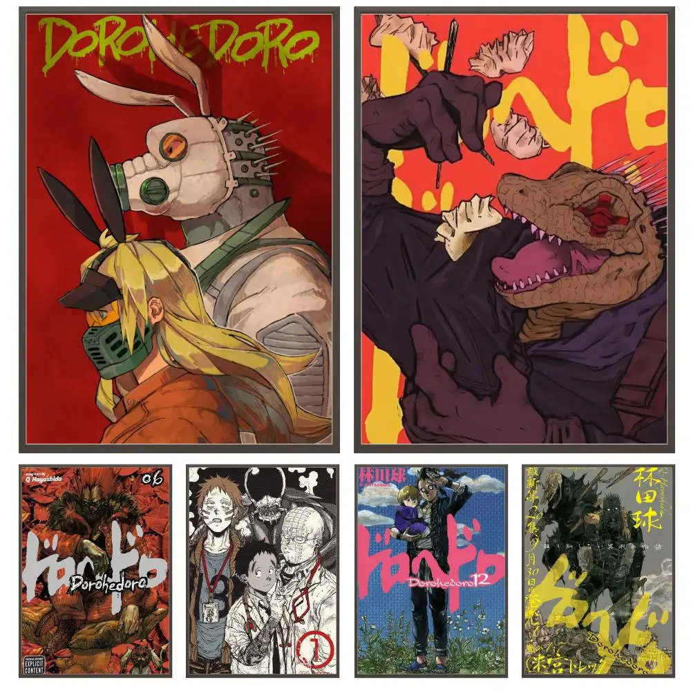 Póster de anime japonés D-Doroherodo, arte de pared impermeable HD versátil, decoración autoadhesiva para cualquier espacio, regalo Ideal