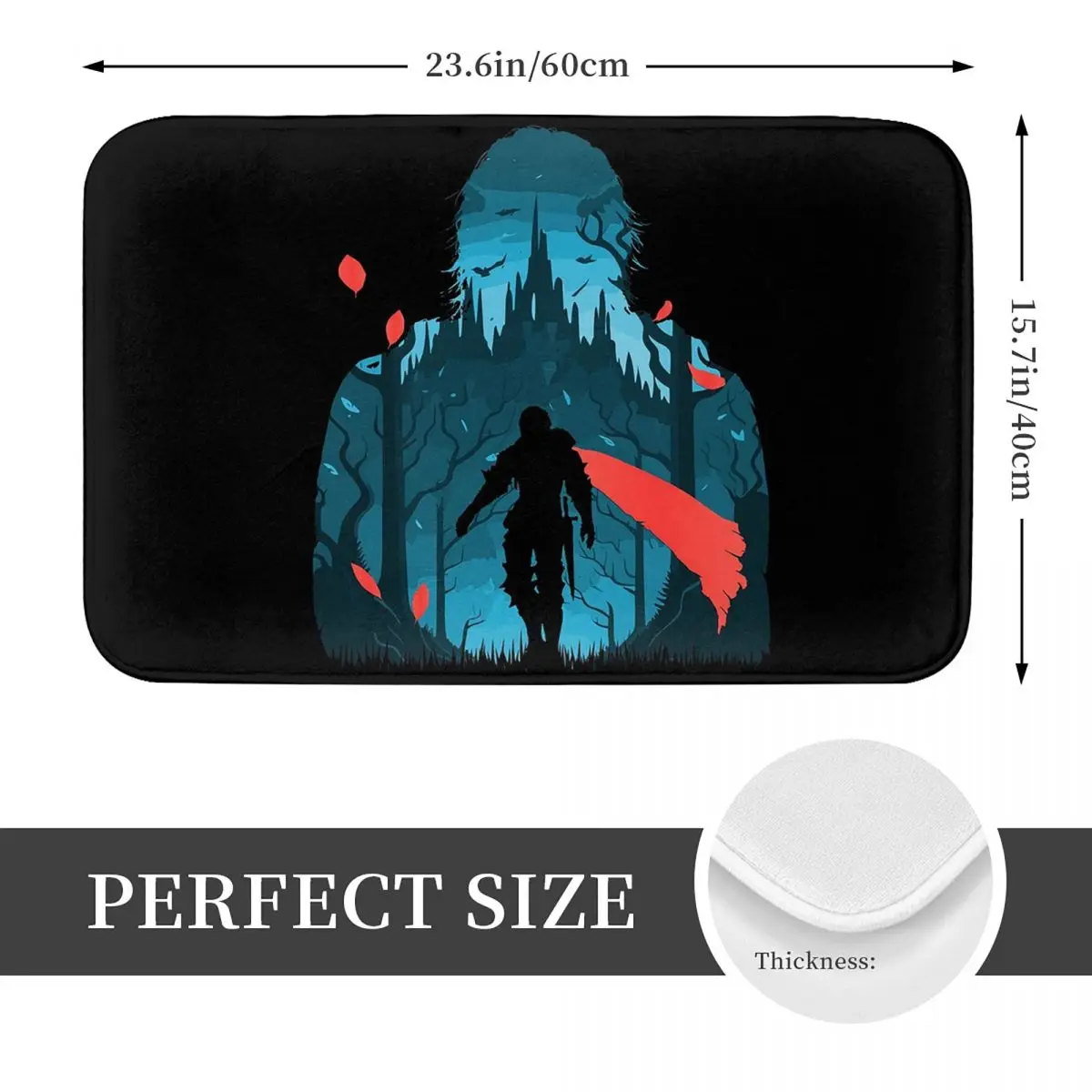 Final Fantasy XVI Clive Negative Illusion Non-slip Doormat Floor Mat Carpet Rug for Kitchen Bathroom Living room Footpad Mats