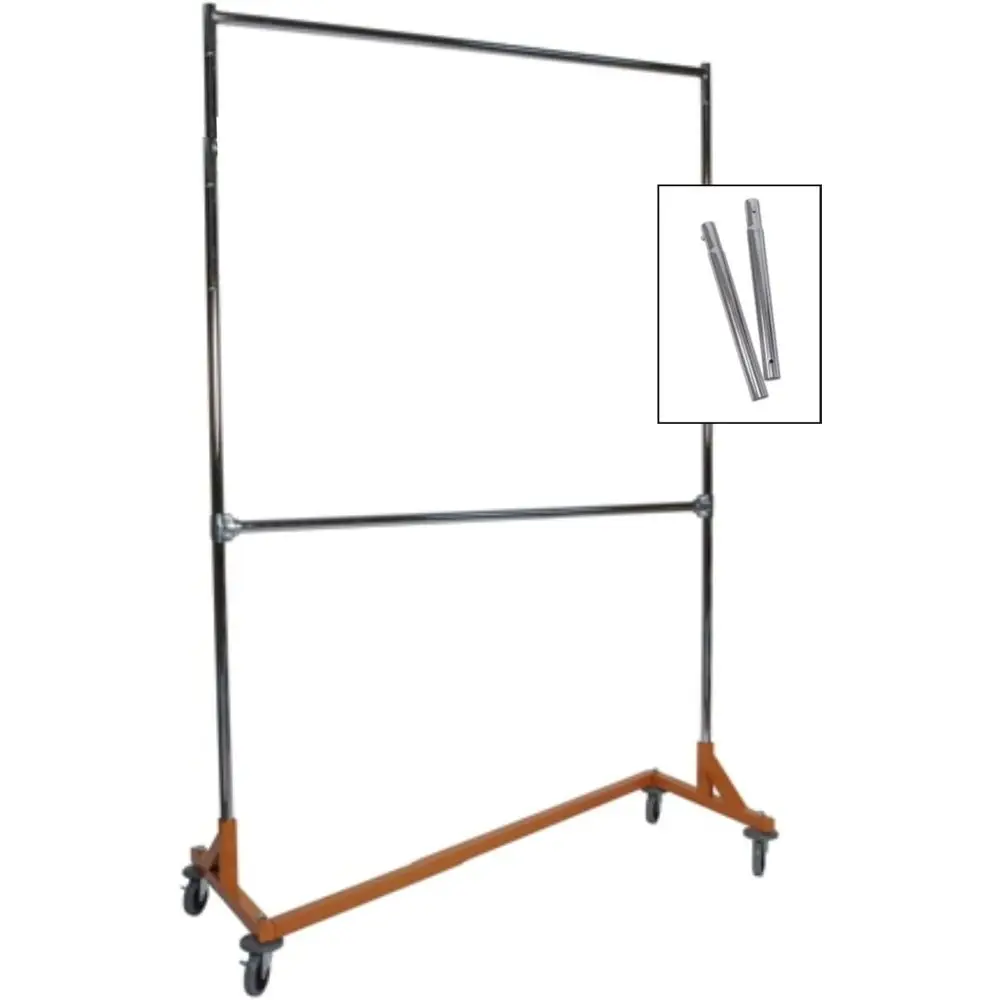 

Tall Adjustable Z-Frame Rolling Clothing Rack, Heavy-Duty Commercial