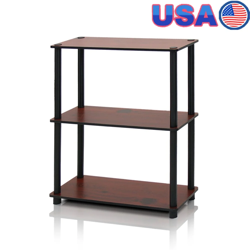 

3-Tier Multipurpose Shelf Display Rack Easy Assembly Compact Storage Unit Indoor Use Durable Wood PVC Tubes Family Project