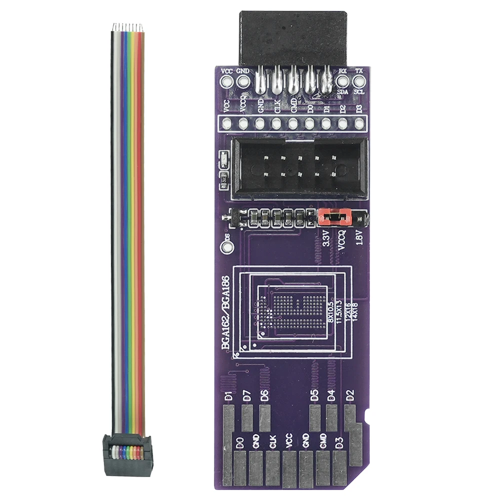 Tablero adaptador Flywire de lectura y escritura Simple, BGA100,BGA254,BGA162/BGA186, BGA153/169, BGA221, SD-EMMC, Original, RT809H-ISP