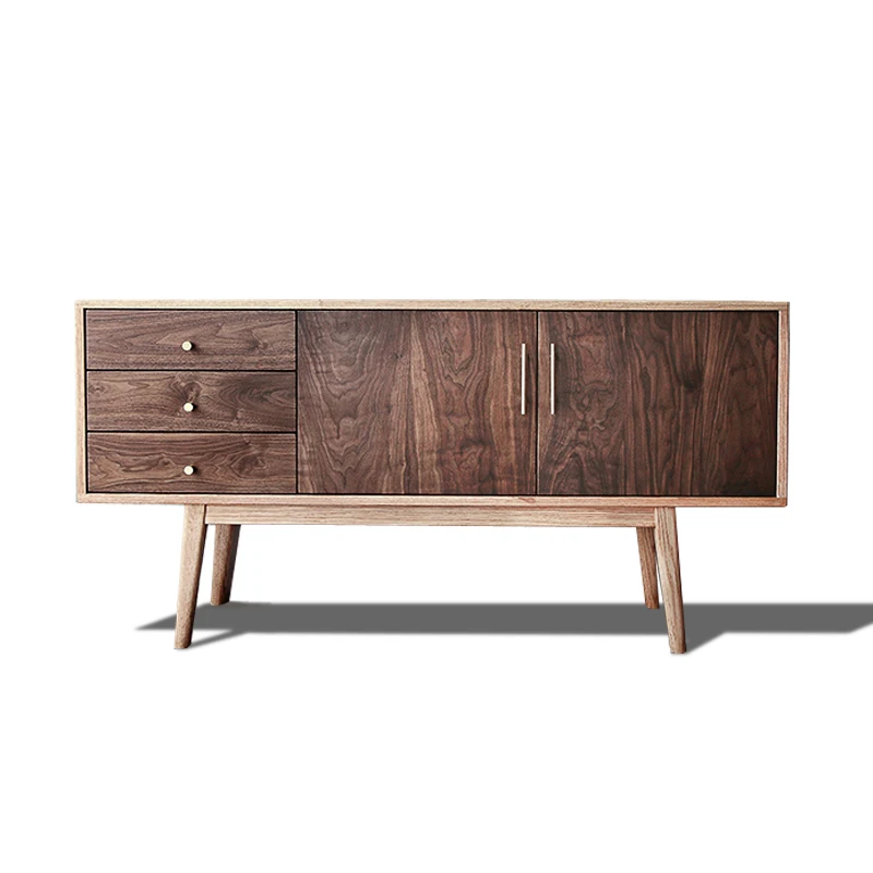 

Porch side cabinets, storage cabinets, log black walnut oak, Nordic Japanese-style all-solid wood furniture, tea cabinet