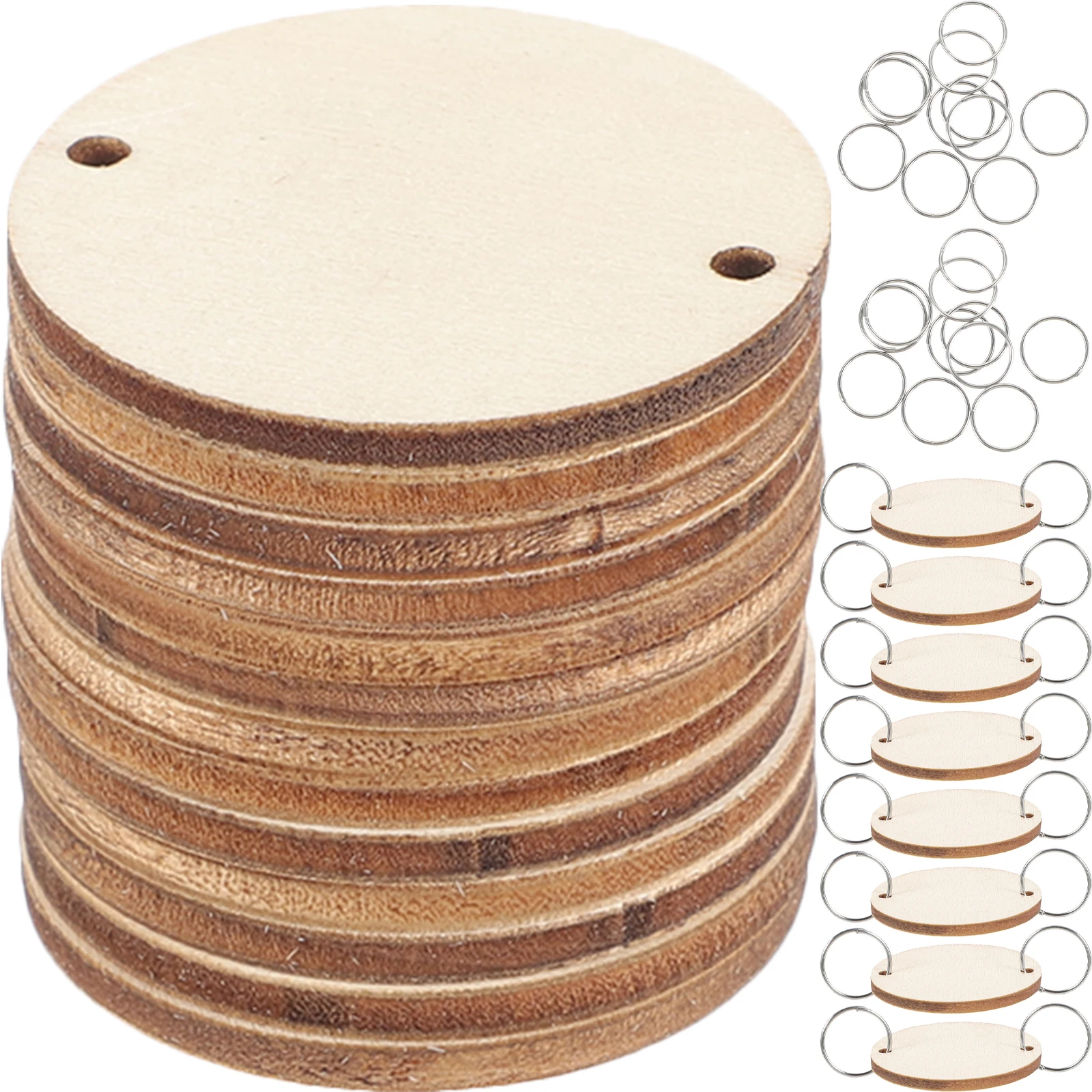 

50pcs Wooden Slices Accessories Iron Set Burlywood Diy Home Decoration Family Board Reminder Birthday Anniversary Festival