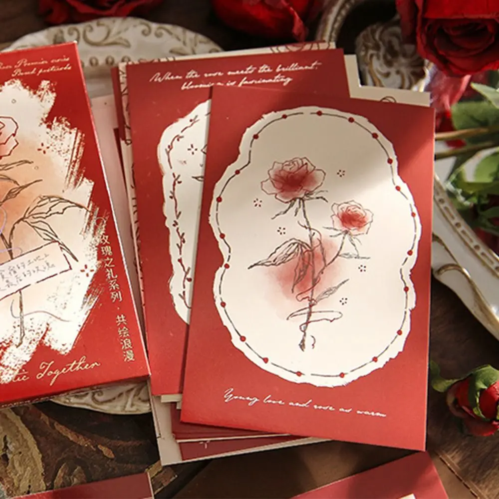 30 ชิ้น/เซ็ต Vintage Series ดอกไม้โปสการ์ดชุดโรแมนติก Rose Wall โปสเตอร์การ์ดอวยพรศิลปะพื้นหลัง