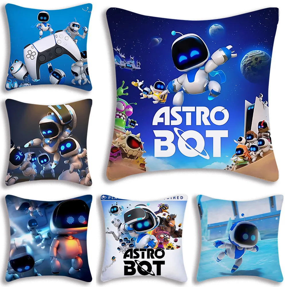 

Pillow Covers A-Astrobot Sleeping Square Cartoon Sofa Decorative Home Double-sided Printing Short Plush Cute Cushion Cover