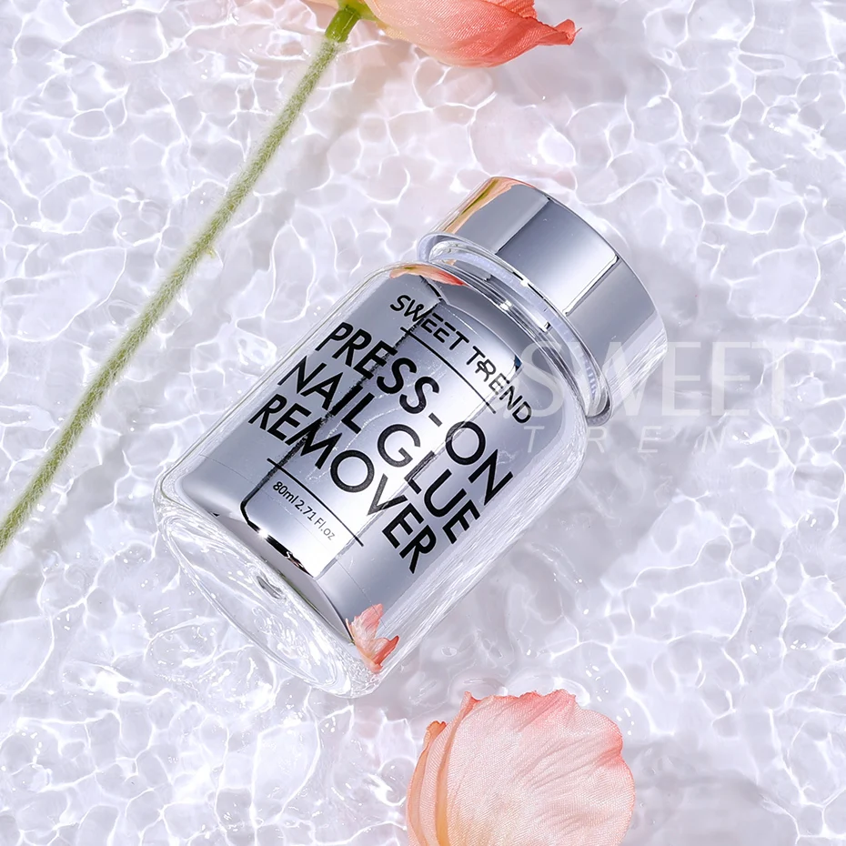 80 ml Press-on-Nagelschwamm-Entferner-Lösung, schnell, sanft, keine Schäden, wiederverwendbare Nagel-Gel-Nagellack-Entferner-Werkzeuge für falsche Nagelspitzen