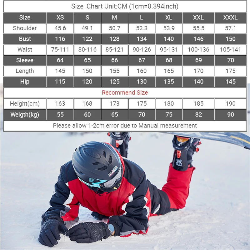 Sport Mountain Donna Tuta da sci Inverno Caldo Uomo Costume da neve intero Impermeabile Moto Motoslitta Costume da snowboard