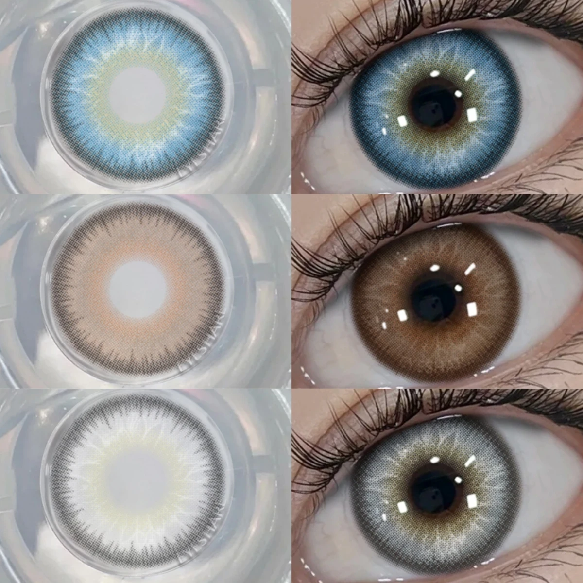 EYESHARE 1 Paar blaue farbige Kontaktlinsen für Augen, braune Linsen, natürliche bunte Linse, Schönheitsschüler, niedliche Linse