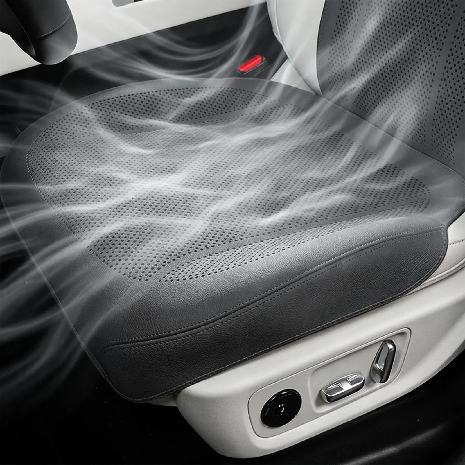 Car Seat Cooling Pad Leather Comfortable Breathable Ventilated Cushion Car Seat Cooler Cushion For Auto Vehicle Interior Trunk