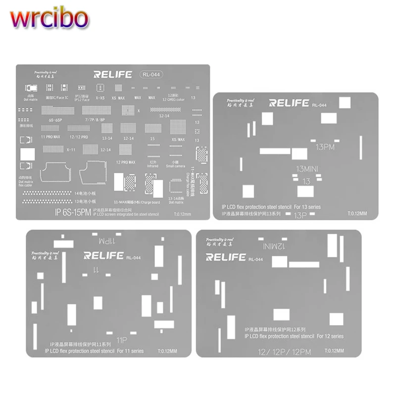 RELIFE RL-044 LCD Screen IC Chip Flex Cable Protection Stencil For iPhone 11~15 Pro Max Touch Display IC Tin Template Steel Mesh