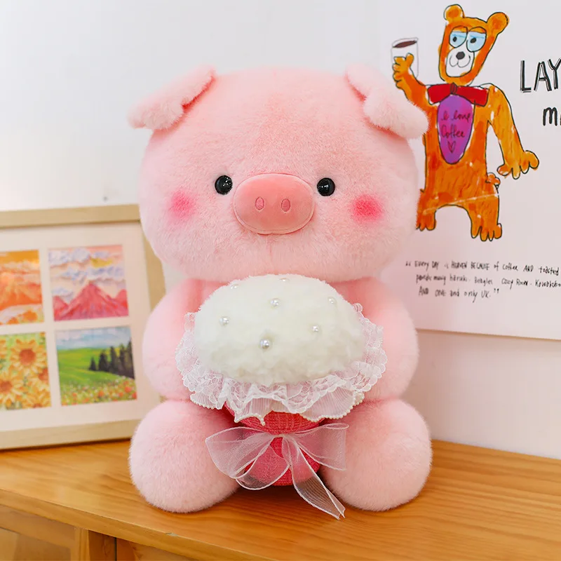 Kawaii pluche varken speelgoed schattig knuffeldier boeket voor kinderen verjaardagscadeau Valentijn cadeau voor meisjes zachte varken pop