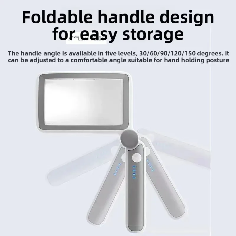 High Power Foldable Magnifying Glass with Light for Reading Repair Electronics Jewelry