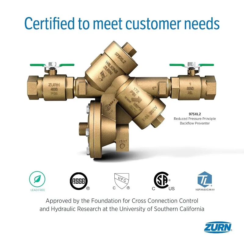 34-975XL2 3/4" 975XL2 Reduced Pressure Principle Backflow Preventer