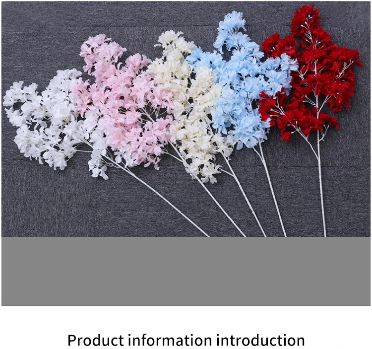 107 cm Seidenhortensien, weißer Zweig, Schnee am ganzen Himmel, DIY künstliche Kirsche, Zuhause, Party, Dekoration, Hochzeit, Bogen, Dekoration – Detail 2