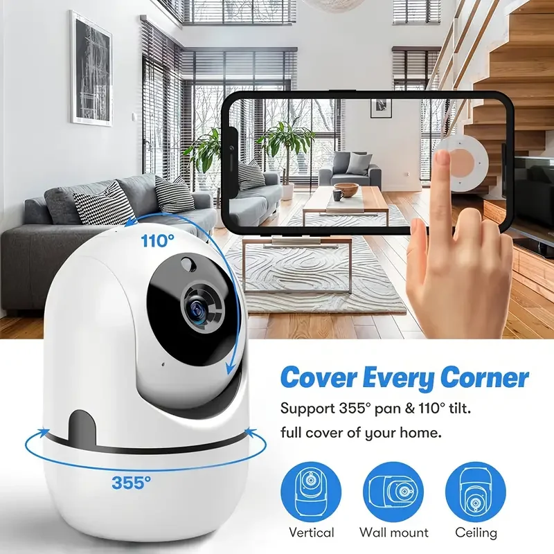 WiFi IP Camera: Smart Home Auto Tracking, 1080P, Full Night Vision, Wireless CCTV Baby Security