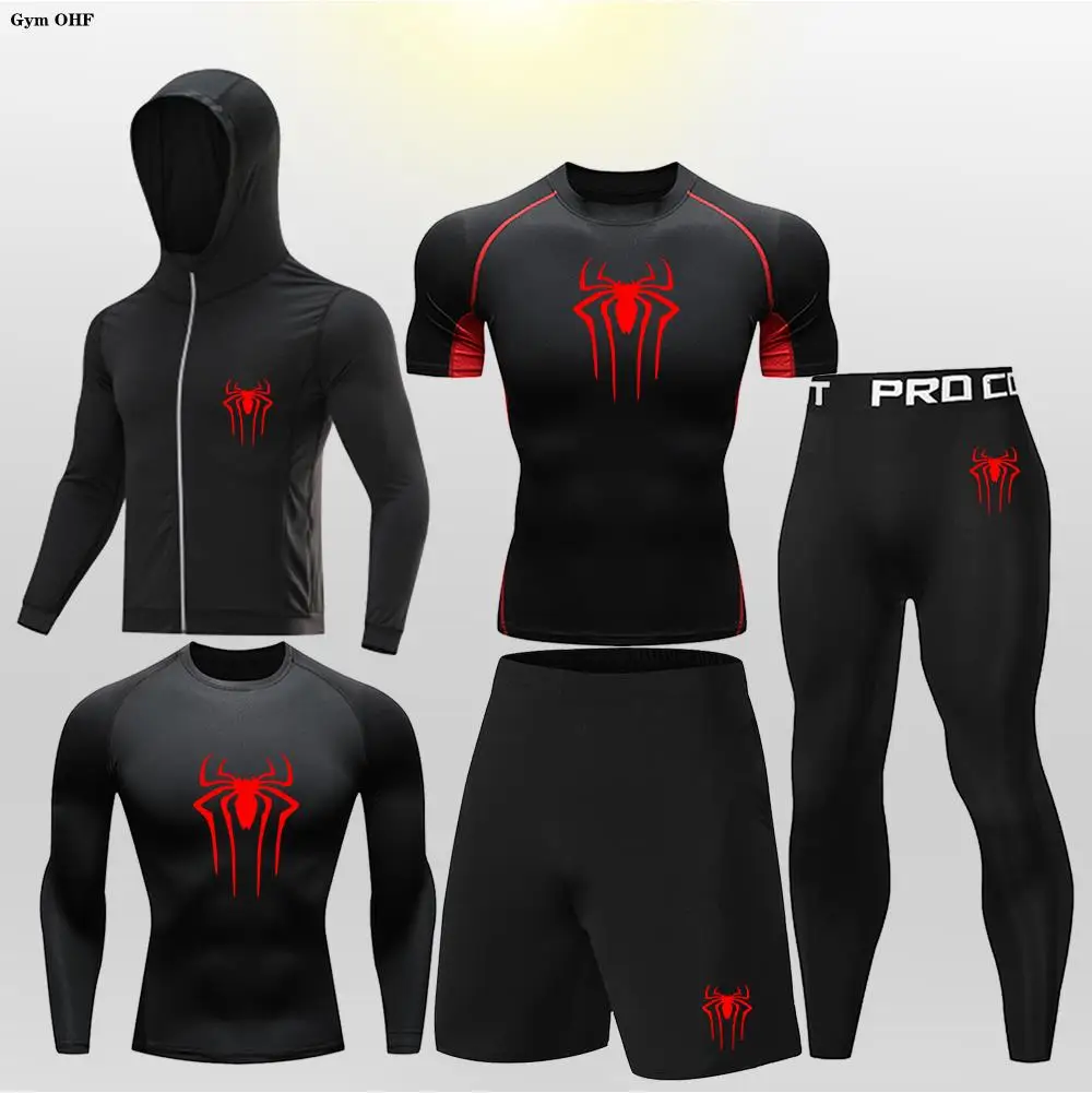 MMA Boxing Sets Kid's Compression Jerseys Boy's Running Jogging Workout Bjj Rashguard Jiu Jitsu Kickboxing Gym Fitness Clothing