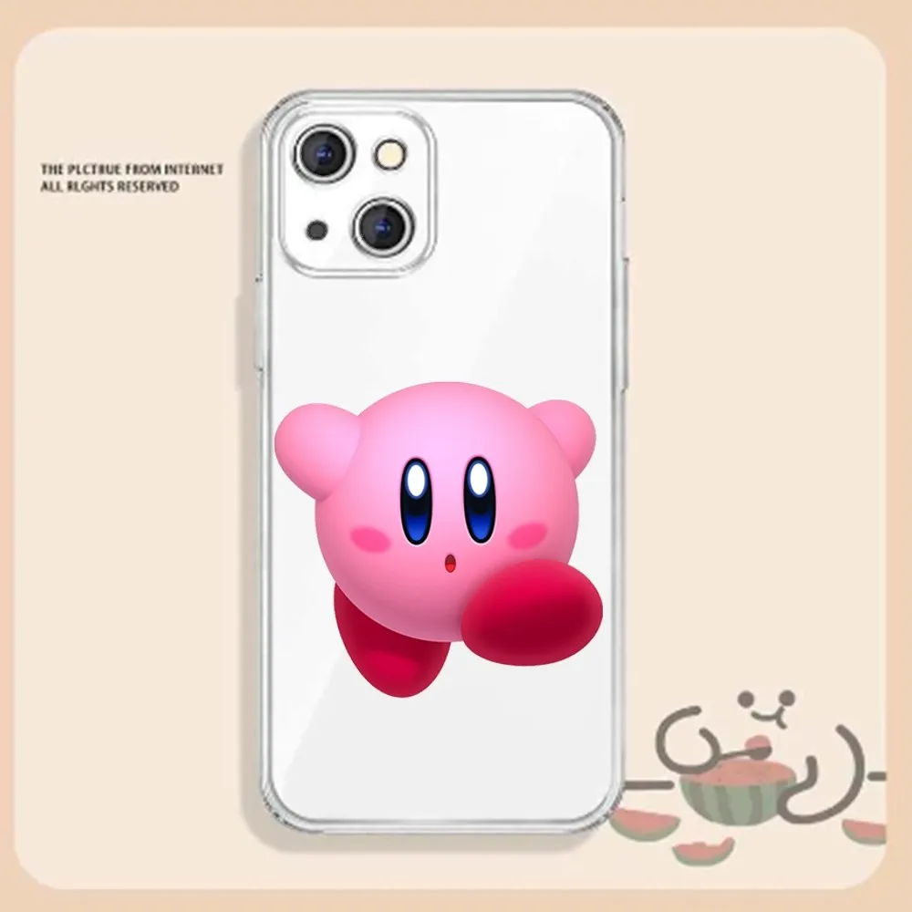 Cute cartoon Star K-Kirby Phone Case For Iphone 15 11 13 14 Pro Max 7 8 Plus X Xr Xs Max Se2020 12mini Transparent Cover