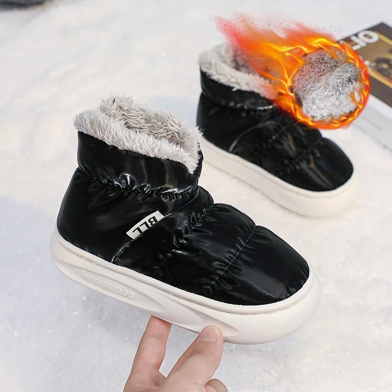 

Зимняя детская хлопковая обувь на липучке для занятий спортом, мода для родителей и детей, отдых, тепло, мужская и женская уличная обувь