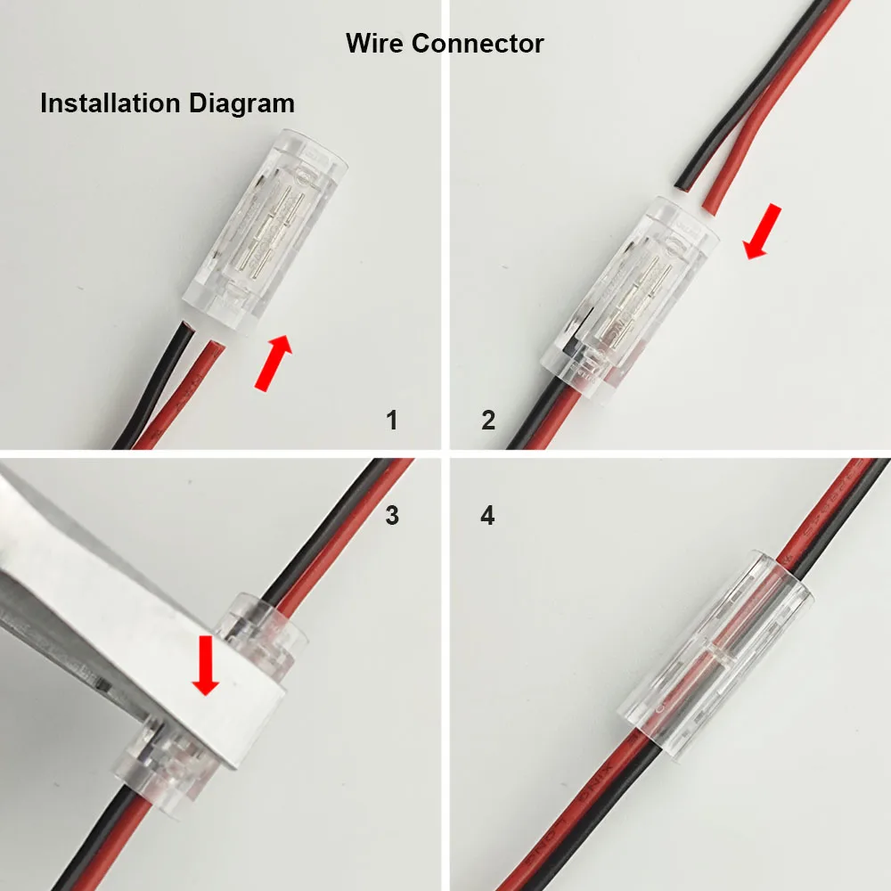 Низковольтные соединители для проводов 2 Pin, быстроразъемные соединения 22-20 AWG, без изоляции полосок, зажимы для пирсинга, безпаяльные обжимы для фототехники