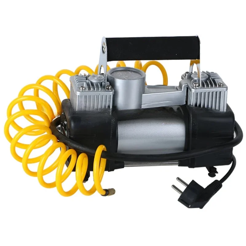 12V/220V Dual-purpose Auto Double Cylinder Small Portable Air Pump Car Air Compressor Electric Vehicle Tyre Tire Inflator