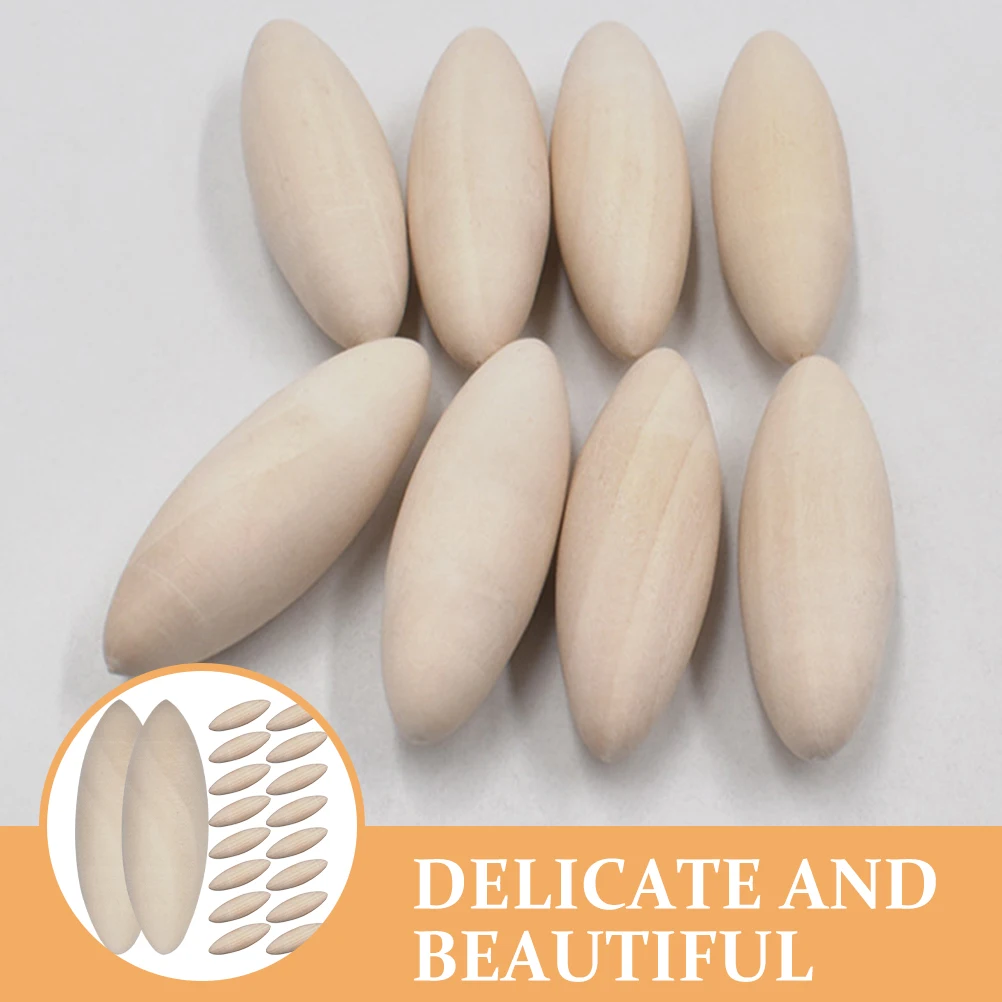 

50pcs Wooden Beads Oval Shaped Craft Supplies for Jewelry Making Bracelets Necklaces Earrings Home Decorations Sturdy