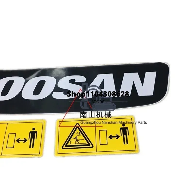 Excavator Accessories for Daewoo Doosan DX55 60 75 88-9C Rear Counterweight Sticker Logo Color Bar Danger Sticker