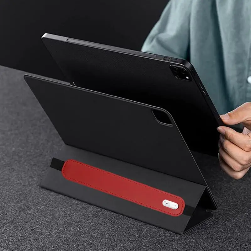 แบบพกพา Anti-Lost PU หนังหัวเข็มขัดดินสอสําหรับโน๊ตบุ๊คปากกากระเป๋าหน้าจอสัมผัสปากกาสําหรับสํานักงานการประชุม