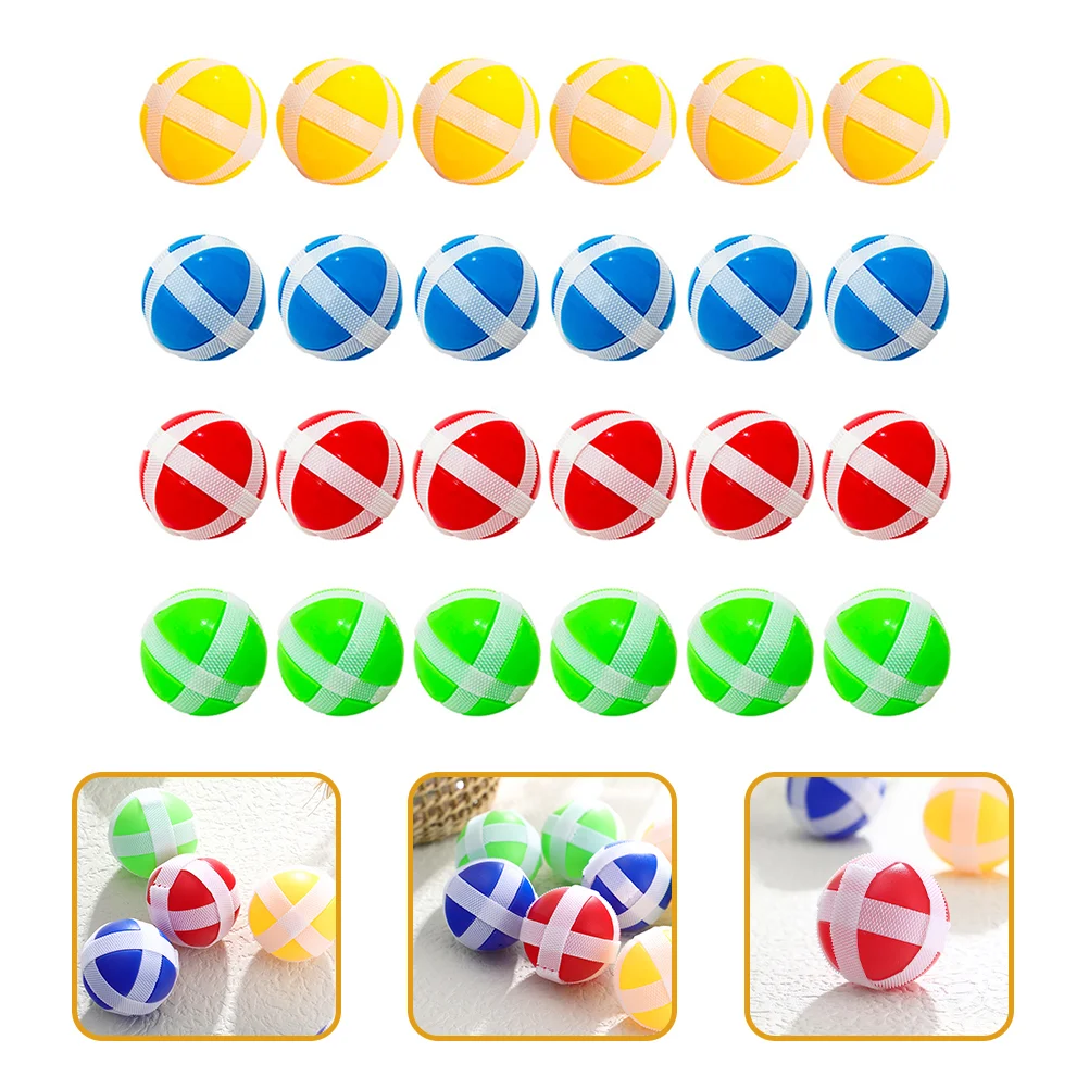 

24pcs Kids Sticky Balls Toy Games Supplies Yellow 6 Each Portable Light Weight Outdoor Fun Board Game